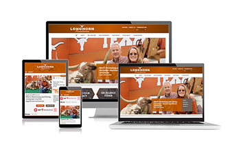 Longhorn Foundation Website on various screen sizes