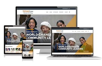 Texas Law redesigned site on various screen sizes