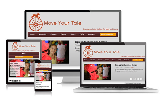Move Your Tale website on various screen sizes